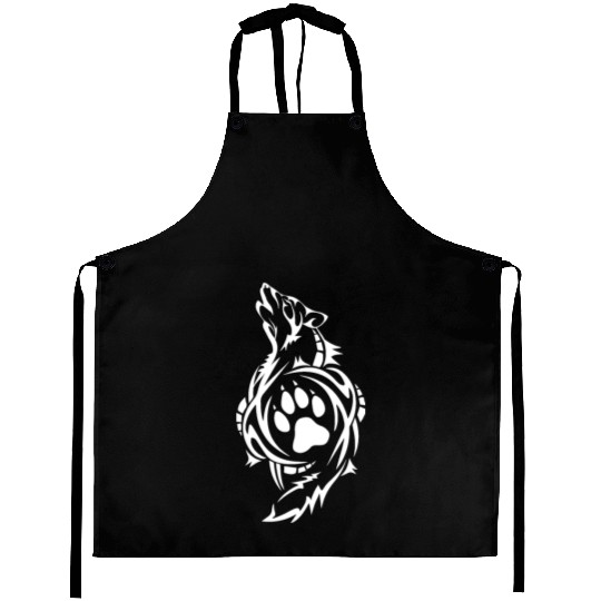 Wolf Native American T Tattoo Aprons