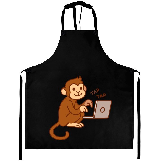 monkey laptop Aprons