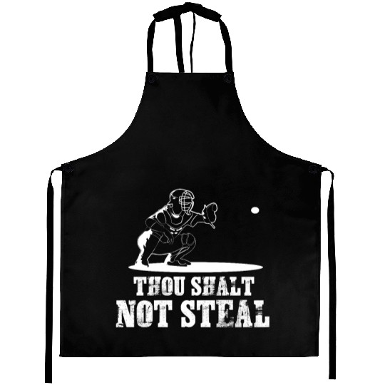 Baseball Catcher Joke - Thou Shalt Not Steal Aprons