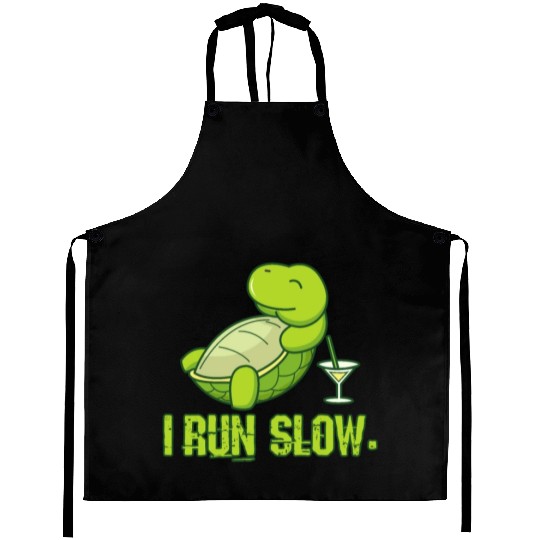 I'm slowly running turtle gift Aprons