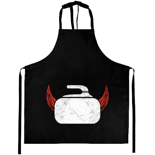 Curling Devil Ice Sports Sweeper Ice Rink Gift Aprons