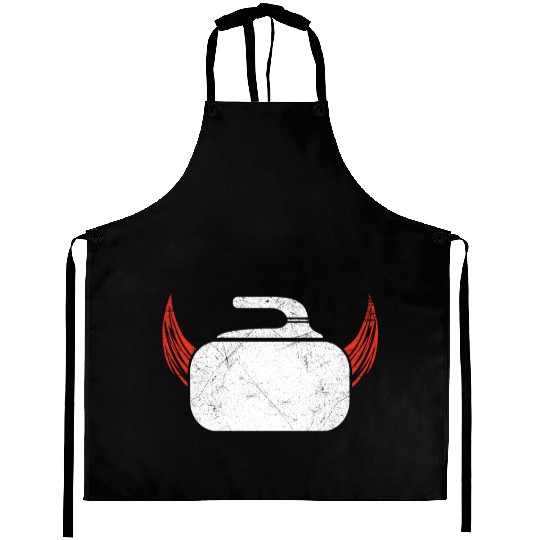 Curling Devil Ice Sports Sweeper Ice Rink Gift Aprons