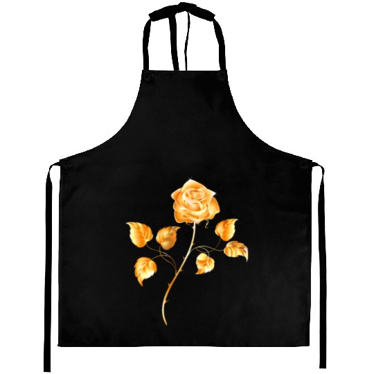 Golden rose gold flower jewelry vip vector image Aprons
