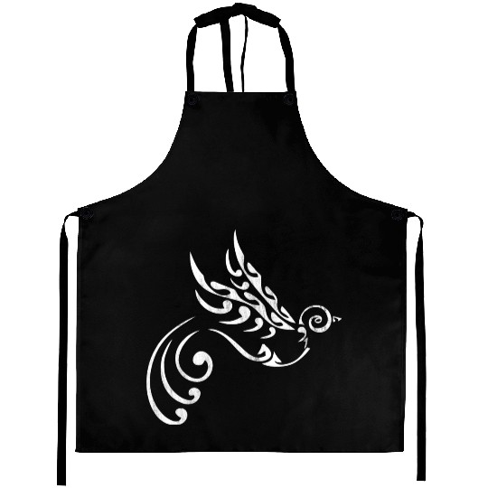 Maori Tattoo Bird Freedom white Aprons