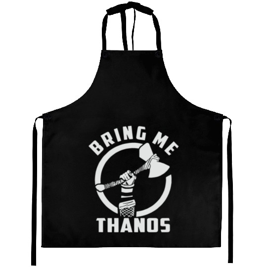 bring me Thanos stormbreaker black and white Aprons