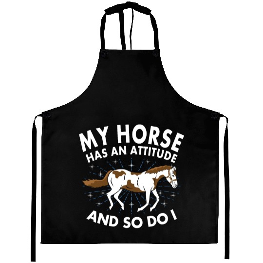 Horse Horses Funny Gift Riding Gift Aprons