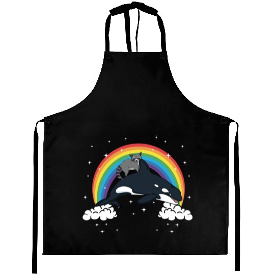 Raccoon Trash Panda Funny Orca Killer Whale Gift Aprons