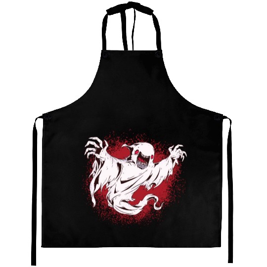 Creepy ghost halloween Aprons with spooky ghost