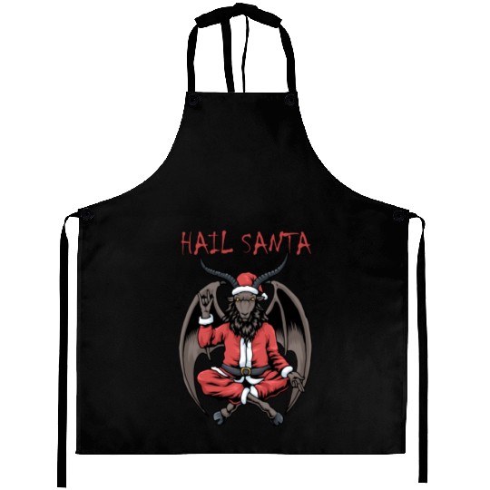 Christmas Hail Santa Satanism Goat Baphomet Satan Aprons