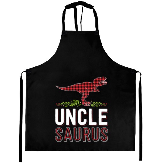 Uncle Saurus T Rex Bufallo Plaid Matching Family Aprons