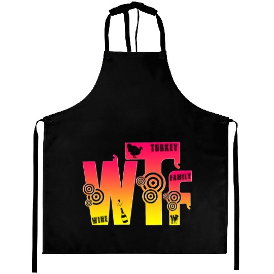Thanksgiving Turkey Wine Family Tradition Gift Aprons
