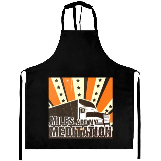 Truck Driver Load Miles Happy Trucker Road Runner Aprons