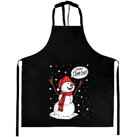 Funny Snowman Stem Cells Science Biology Teacher Aprons