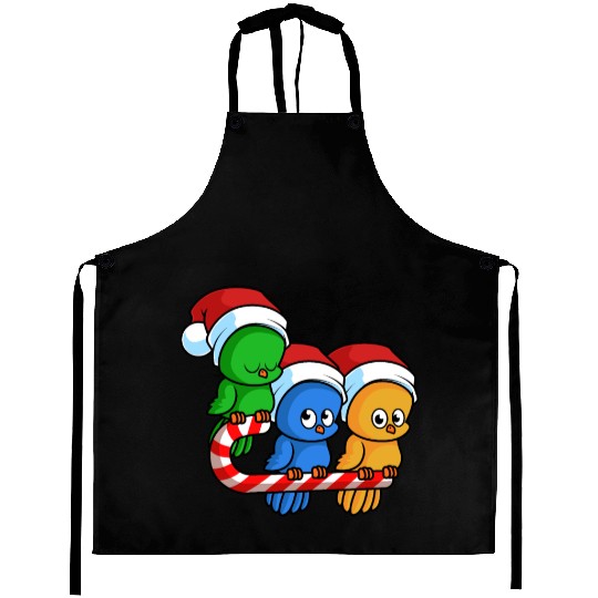 Christmas Birds Candy Cane Aprons