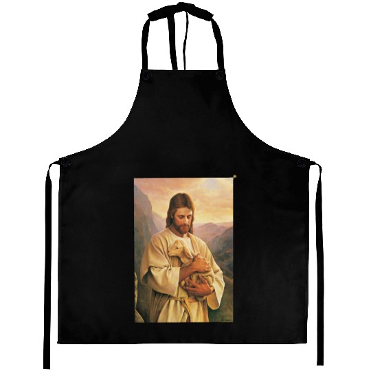 Jesus Christ holding the lost sheep pp5 Aprons
