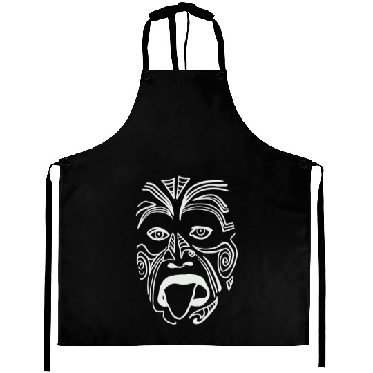 The Tribal Haka Mask Guy - Indigenous Face Aprons