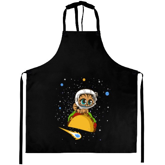 Taco Cat In Space Aprons Dancing Cat Taco