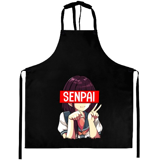 Senpai Anime Girl Japanese Cute Manga Kawaii Aprons