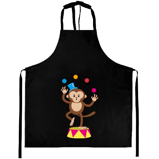 Cute Circus Monkey Ape Comic Cartoon Aprons