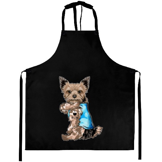 Yorkie Dog Tattoo I Love Mom Mothers Day Gifts T S Aprons