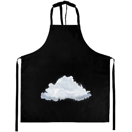 single drawn fluffy white cloud Aprons