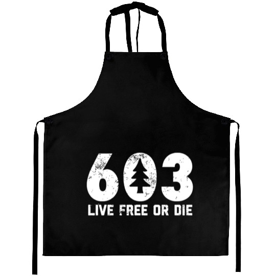 Live Free or Die 603 tree New Hampshire Aprons