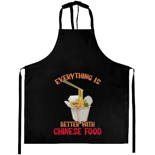 Chinese Food Expert Asian eating Noodles Foodie Aprons