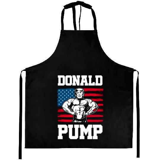 Donald Pump Trump Workout Patriotic Fitness Gym Fu Aprons