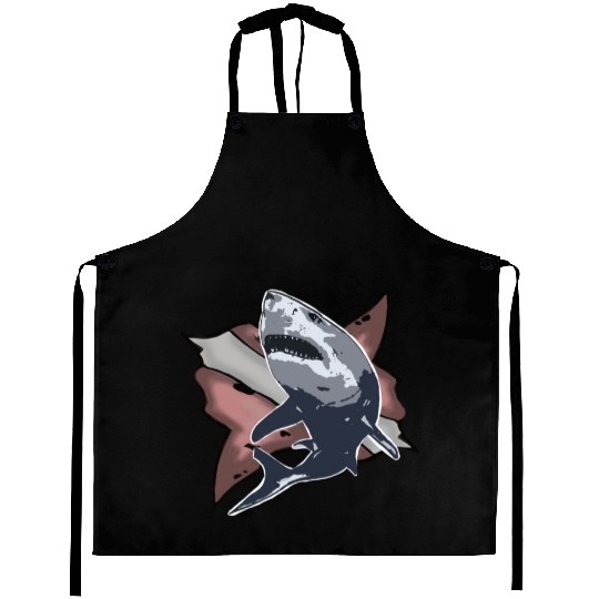 Scuba Diving Shark Gift holiday retro Aprons