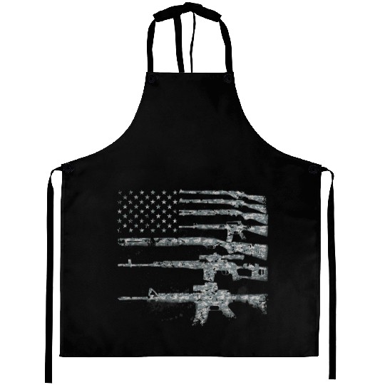 Usa Guns Weapons Rifles Flag Digital Camo Gift Aprons