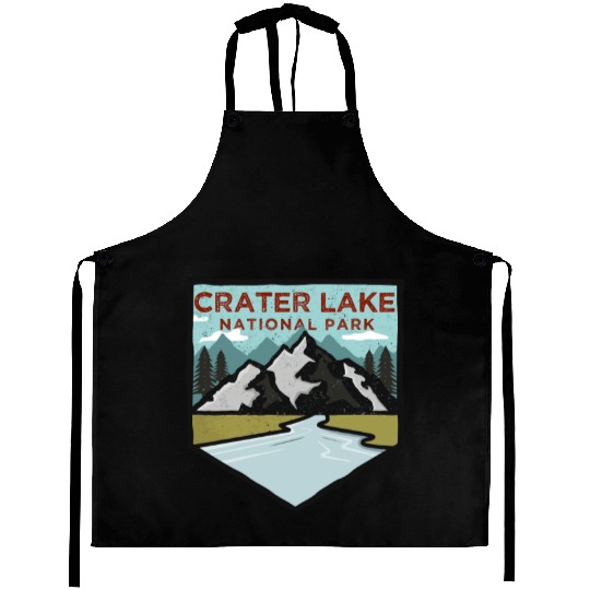 Retro Vintage Crater Lake National Park Gift Aprons