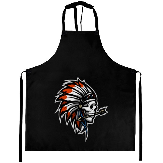 Native American Indian Headdress Skull Aprons
