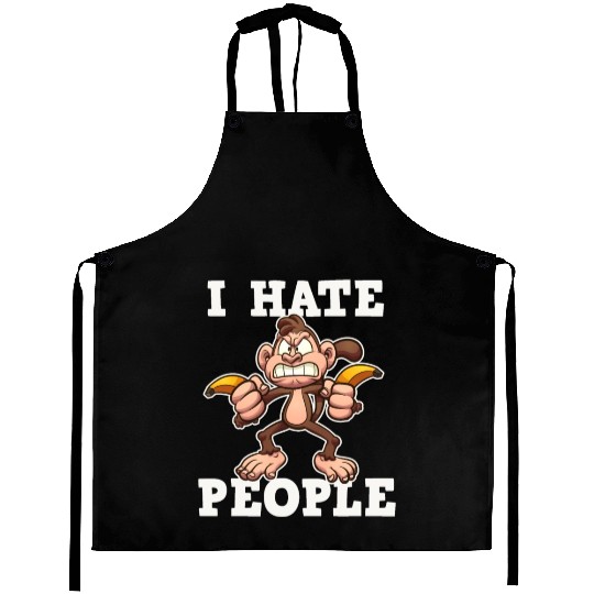 I Hate People Monkey Aprons