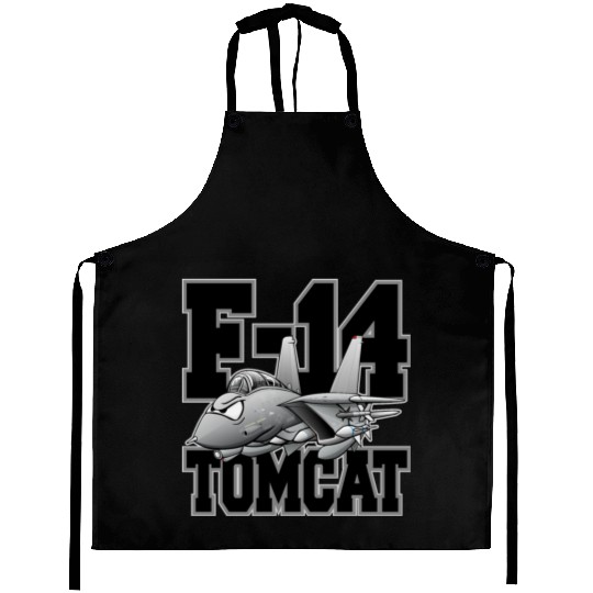 F-14 Tomcat Military Fighter Jet Aircraft Cartoon Aprons