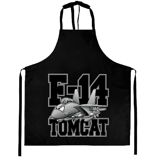 F-14 Tomcat Military Fighter Jet Aircraft Cartoon Aprons