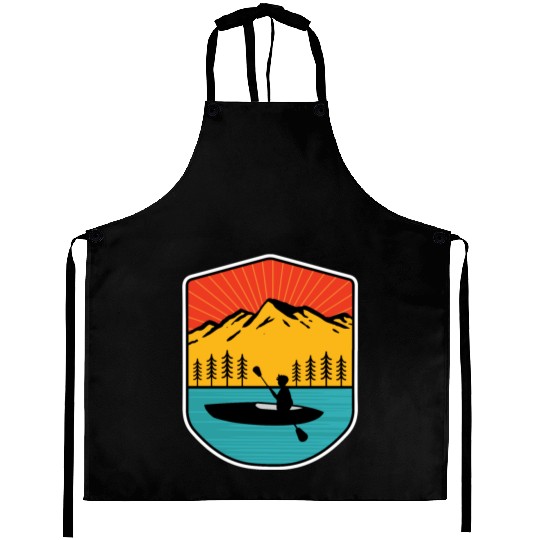 Retro Kayaking Boating Paddling In Lake Tahoe Aprons