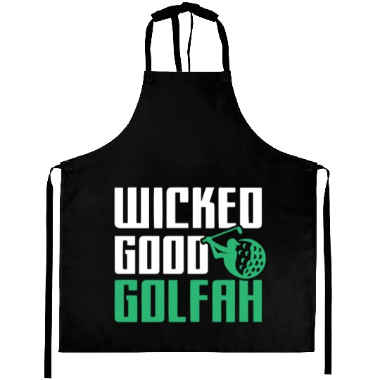 Funny New England Accent, Wicked Good Golfer Gift Aprons