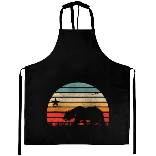 California Bear Retro Vintage Sunset Aprons