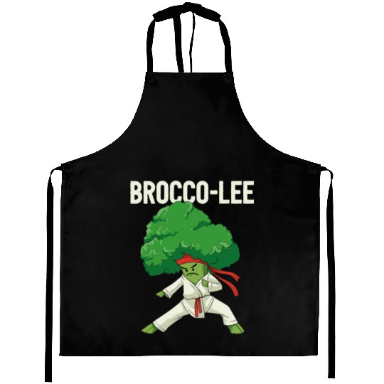 Brocco Lee Broccoli Karate Vegan Vegetarian MMA Aprons