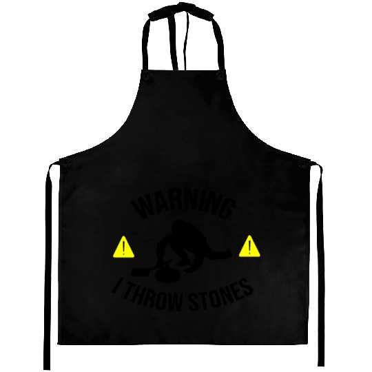 I Throw Stones | Funny Curling Player Gift Aprons