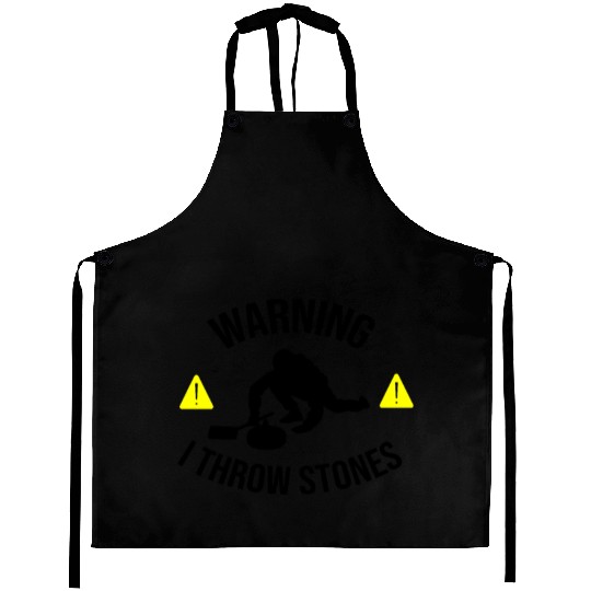 I Throw Stones | Funny Curling Player Gift Aprons