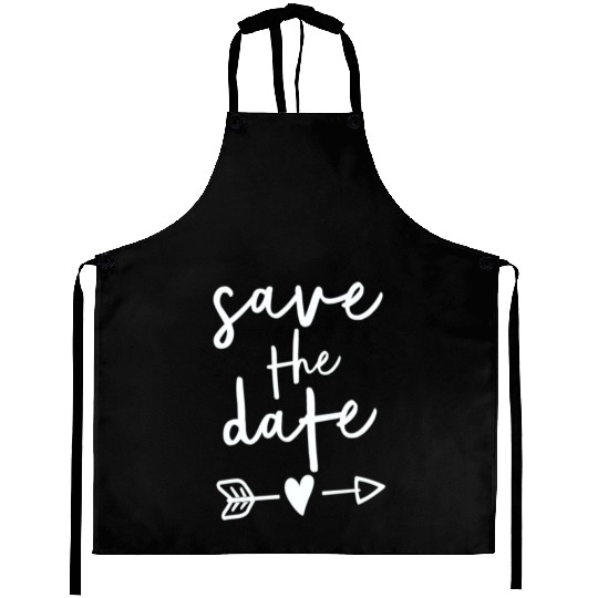 Bride Couple Engagement Save The Date Wedding Aprons