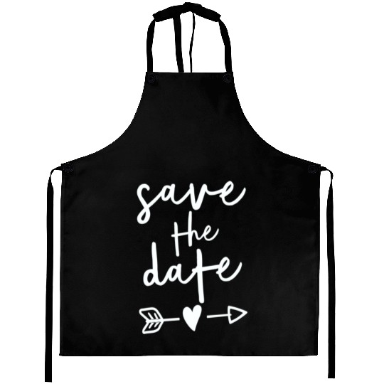 Bride Couple Engagement Save The Date Wedding Aprons