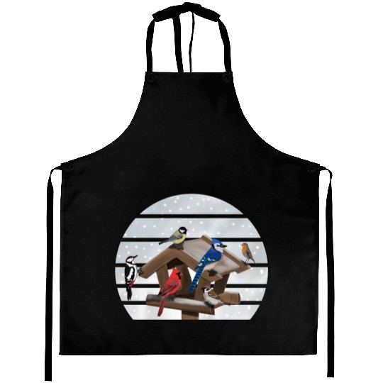 Birds Bird House Cardinal Blue Jay Robin Sparrow Aprons