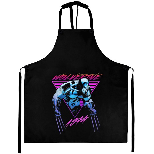 M-a-r-v-e-l W-o-l-verine Neon Retro Logan Graphic Aprons