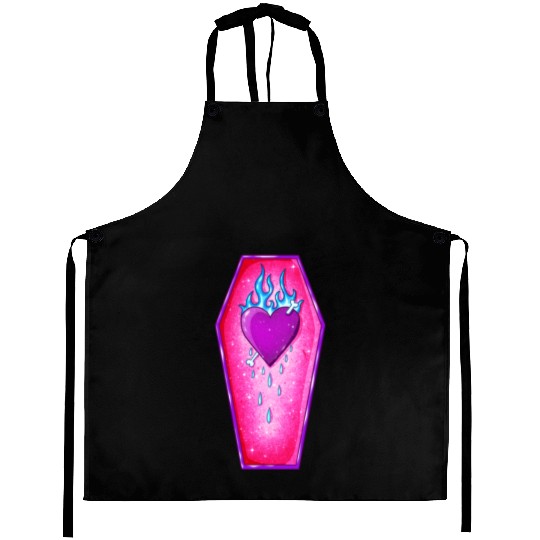Pastel Goth Love Coffin Heart Aprons