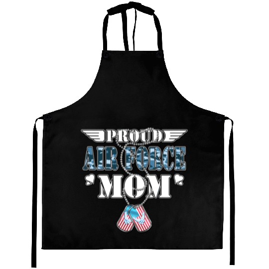 Proud Air Force Mom Us Flag Dog Tags Wings Militar Aprons