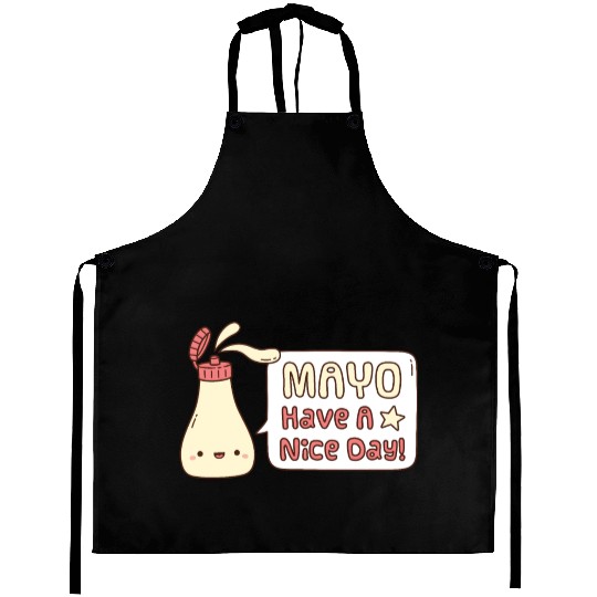 Mayo Have A Nice Day Cute Greeting Doodle Aprons