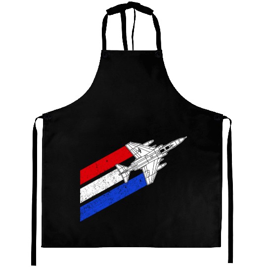 F-4 Phantom Vintage USA Contrails Red White Blue Aprons