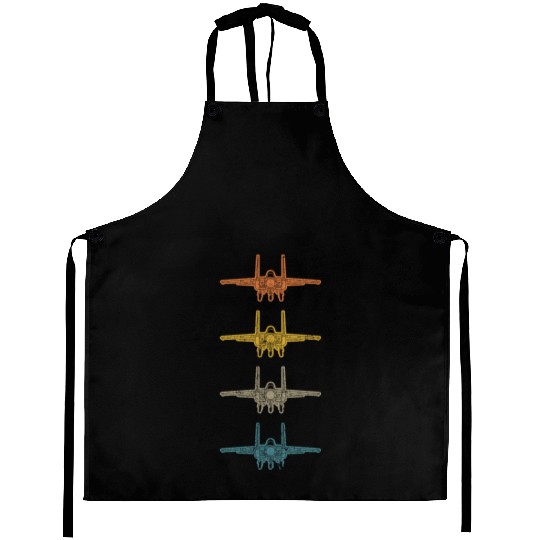Retro F-15 Eagle Fighter Jet Vintage F15 Airplane Aprons
